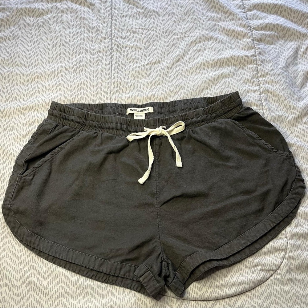 Billabong Gray Athletic Shorts with Curved Hem
